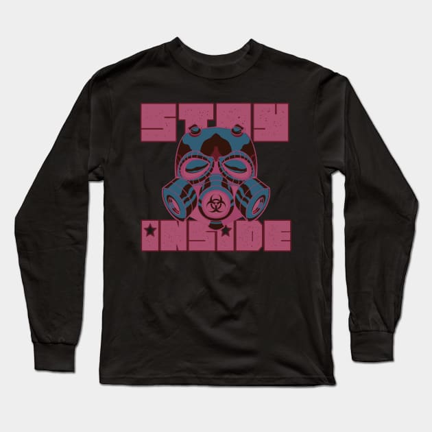 Stay Inside Gasmask Negative Long Sleeve T-Shirt by GodsBurden